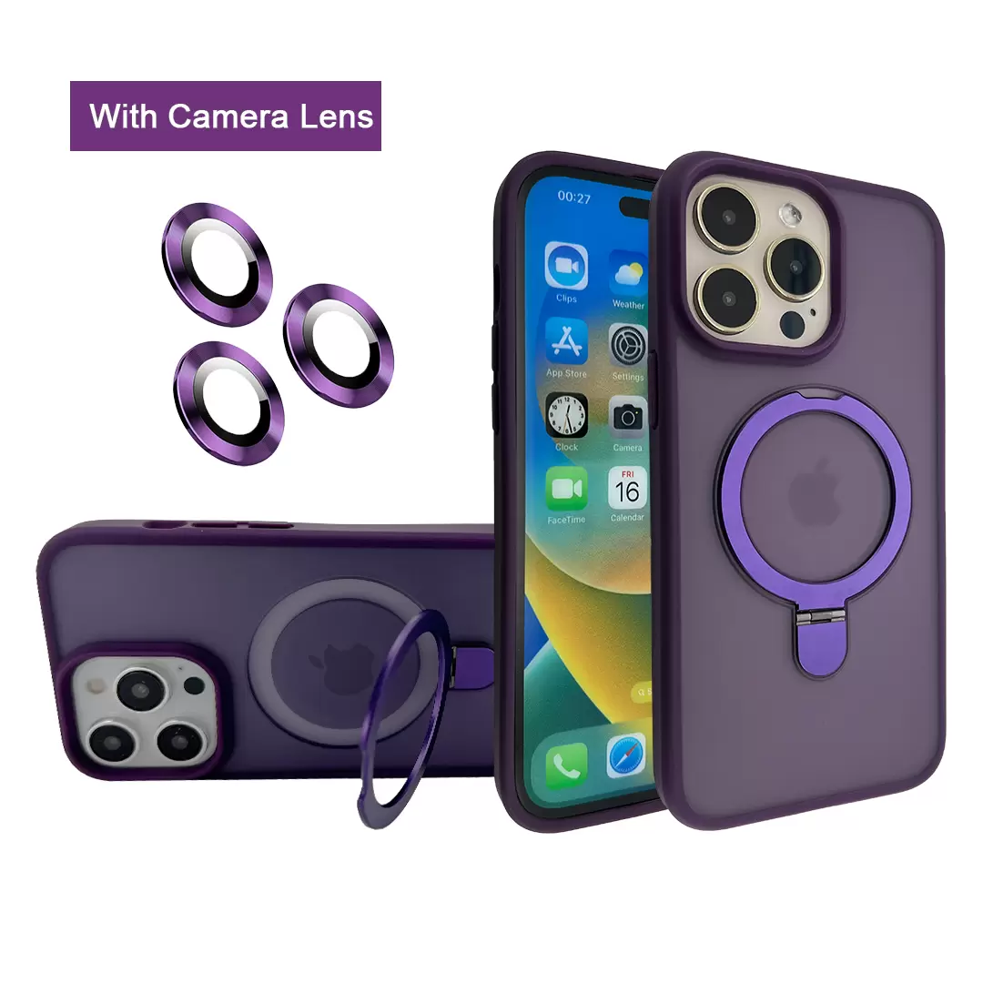 iPhone 15 Pro/iPhone 14 Pro MagSafe Cam Smoke Kickstand Dark Purple